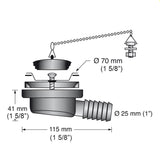 Scandvik Low Profile Drain Stopper - 1" Outlet [10306P]