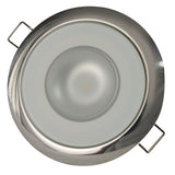 Lumitec Mirage - Flush Mount Down Light - Glass Finish/Polished SS Bezel - 2-Color White/Blue Dimming [113111]