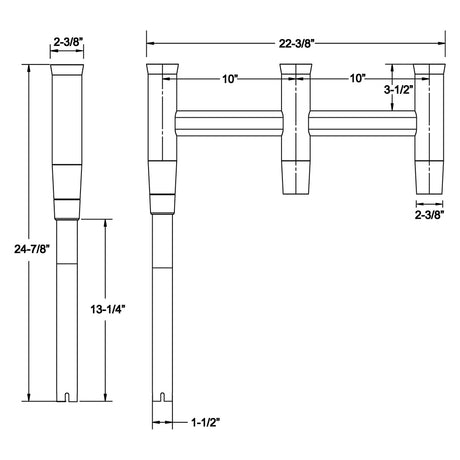 TACO Deluxe Trident Rod Holder Cluster Offset [F31-0781BXY-1]