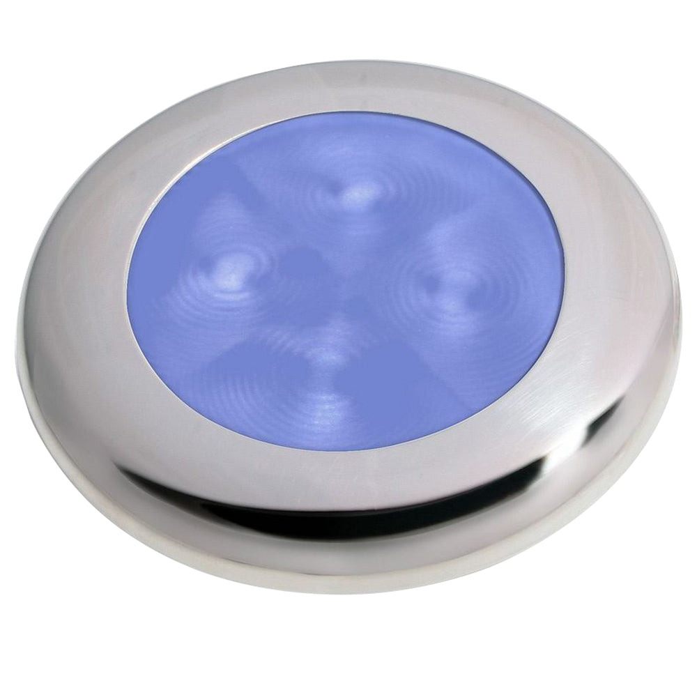 Hella Marine Polished Stainless Steel Rim LED Courtesy Lamp - Blue [980503221]