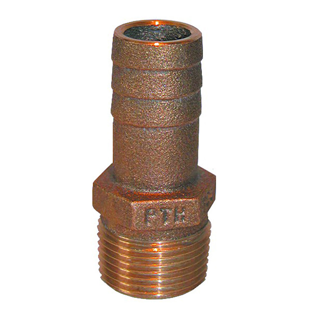 GROCO 1-1/4" NPT x 1-1/4" ID Bronze Pipe to Hose Straight Fitting [PTH-1250]