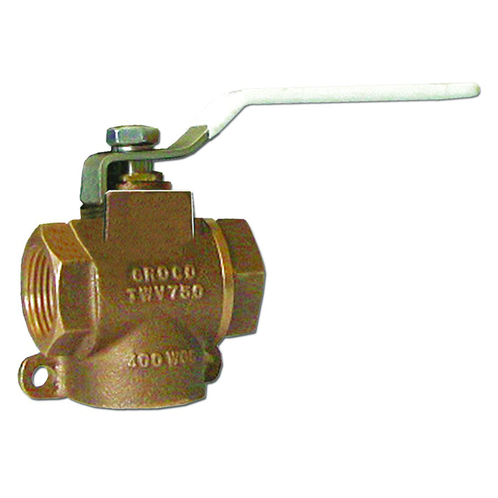 GROCO 3/4" NPT Bronze 3-Way Valve [TWV-750]