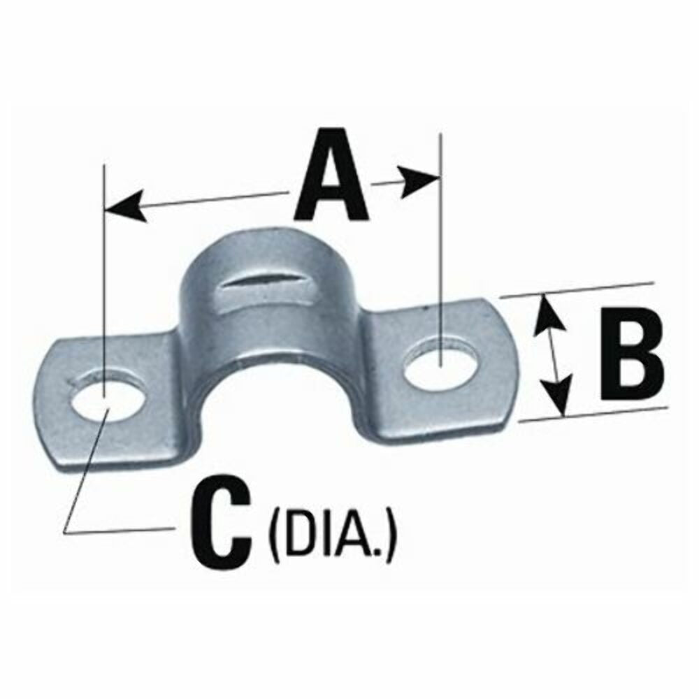 SeaStar Cable Clamp 2 Holes for 4300 Series A: 1", B: 1/2", C: 7/32" 031532 MD