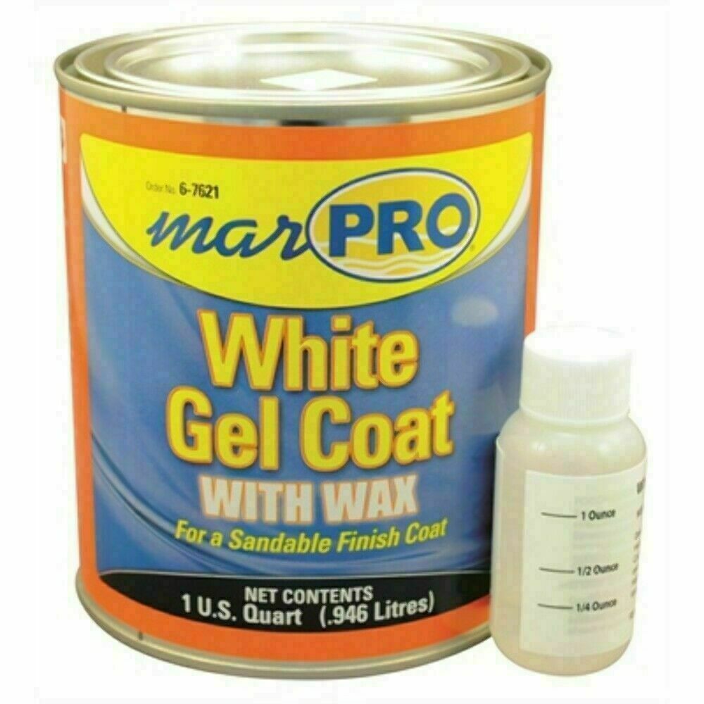 Marpro 6-7621 Gel Coat WHITE with Wax QUART Boat Fiberglass Repair Marine