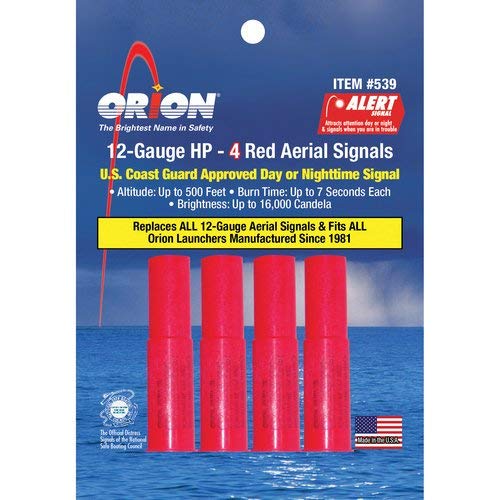 Orion Safety Aerial Flare Refill, Red (4 Piece Pack) - Orion 539