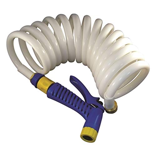 Marpac Marine Boat Coiled Washdown Hose with Nozzle 1/2 x 15 7-0422