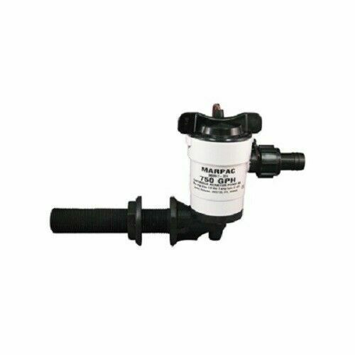 Marpac 7-2214 Boat Marine Livewell Pump 750 GPH 90 Degree  Lifetime Warranty